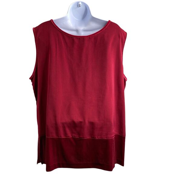 Maggie McNaughton Red Velvet Burnout Cardigan And Tank Top Set Est. Size 2X Boho - Picture 4 of 16